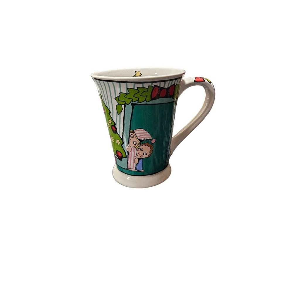 Ursulas Christmas Coffee Mug Ursula Signature Housewares Cup Santa Tree EUC 10oz
